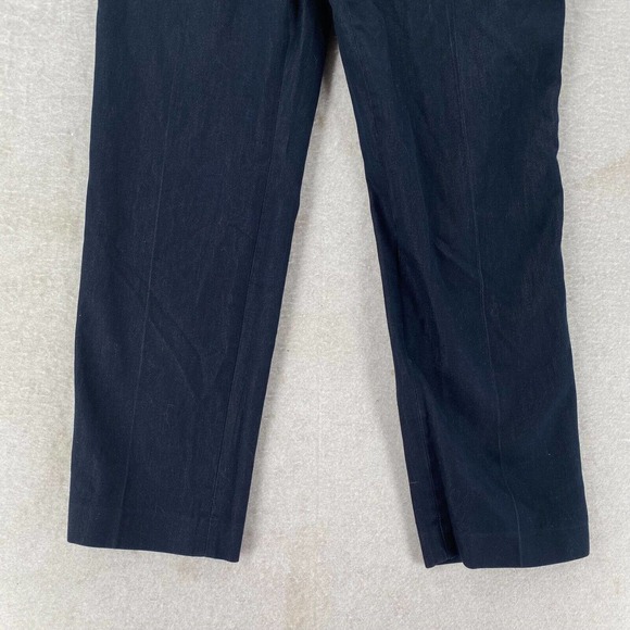 Talbots Womens Pants Womens 8 High Waist Straight Leg Pockets Dark Blue Chambray - Picture 6 of 14